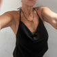 Top con cuello volcado y espalda descubierta