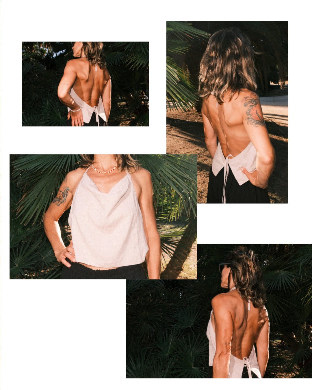 Top con cuello volcado y espalda descubierta